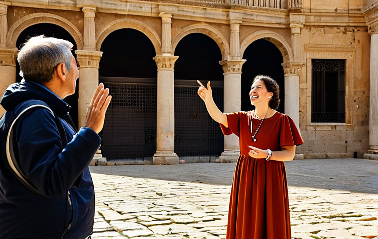 Storytelling Guide**

"A professional, fully clothed tour guide in Spain, standing in front of an ancient Roman ruin. She is gesturing with enthusiasm, telling a story to a group of tourists (fully clothed, appropriate attire). The scene is bathed in warm, golden light. Background shows classic Spanish architecture. Safe for work, appropriate content, perfect anatomy, correct proportions, natural pose, professional setting, modest dress."

**