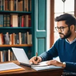 관광통역안내사 시험 준비 예산과 비용 관리 - **A dedicated aspiring tourism guide is intensely studying in a well-lit study room.** The individua...